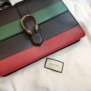 Large Gucci Dionysus Handbag - Black and Green